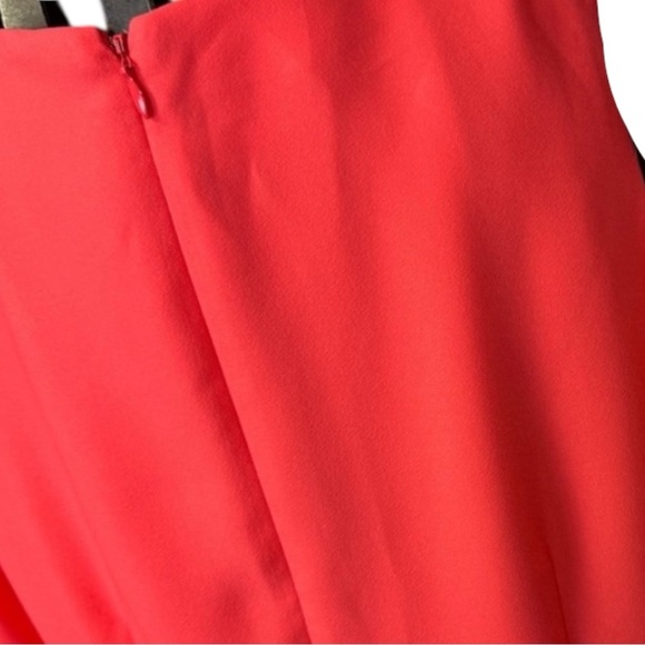 NWT CeCe Coral Pink Cold Shoulder ruffle sleeve Dress Lined zip back Sz 10 $128 - Picture 6 of 9